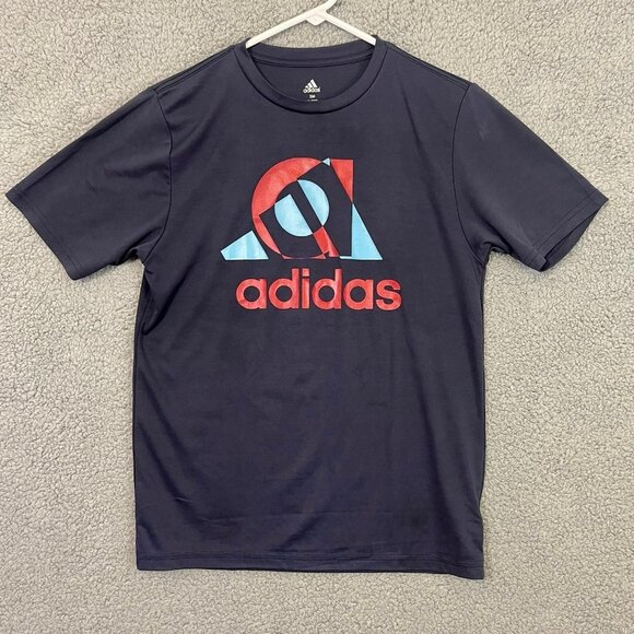 adidas Other - Adidas Shirt Men’s Small Blue Short Sleeve‎ Graphic Athletic Shirt